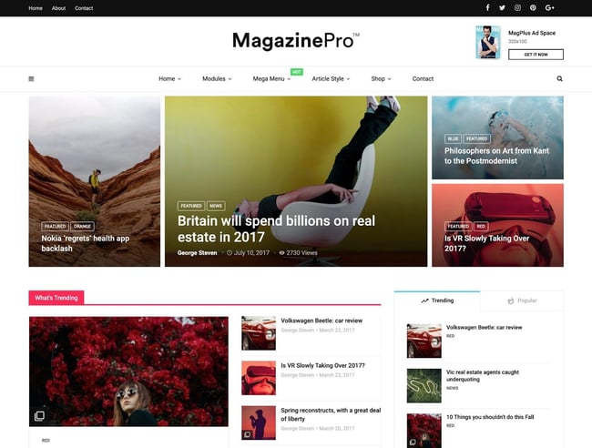 magazine WordPress themes, MagPlus