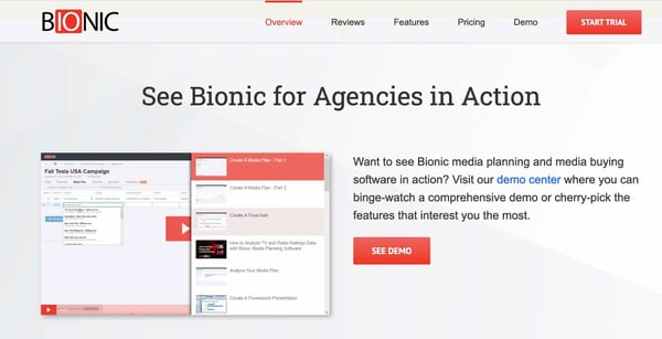 Bionic media planning software