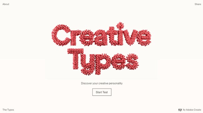 microsite examples: adobe creative types homepage