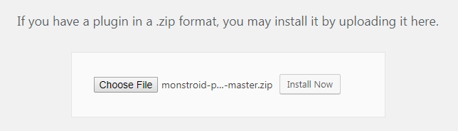 how to install monstroid themes, upload file