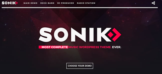A WordPress theme for musicians — Sonik.