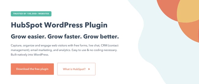 wordpress plugins: product page for the Hubspot wordpress plugin