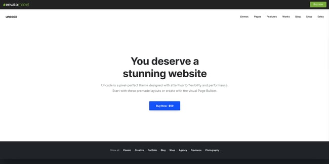 Newsletter WordPress themes, Uncode offers a modern WordPress template with beautiful layouts and plugin support for newsletters and more