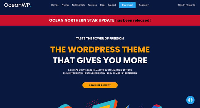 Newsletter WordPress themes, the OceanWp WordPress theme is a powerful theme that uses Page Builders to make creating websites and blogs easy