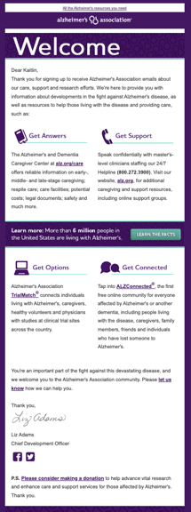 nonprofit newsletter examples, Alzheimer’s Association