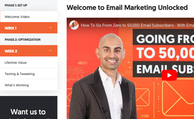 best online marketing classes and courses: email marketing by neil patel