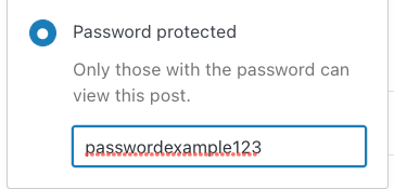 password protect wordpress: set password 