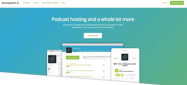 product page from the podcast wordpress plugin buzzsprout