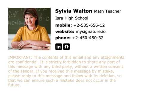 professional email signature example teacher.png?width=500&height=322&name=professional email signature example teacher - How to Write a Great Email Signature [+ Professional Examples]