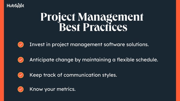 اصول مدیریت پروژه، بهترین شیوه ها