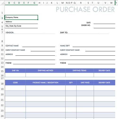 purchase order template from hubspot