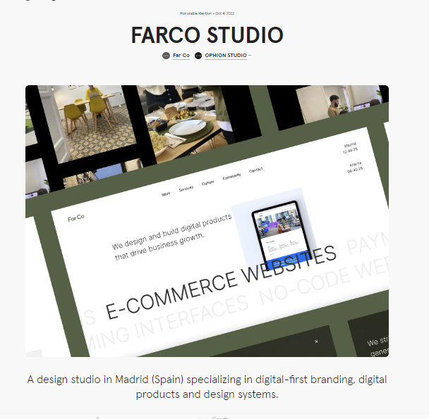 Far Co react website example