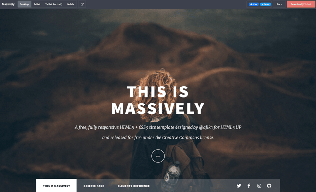 Massively is a responsive Website template built for blogs with a unique tabbed layout design