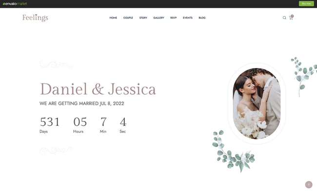 Feelings is a responsive Website template for wedding planners and anyone getting ready for the Big Day