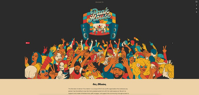 The Paak House R&B music website is chock full of retro inspiration from graphics to colors and typography