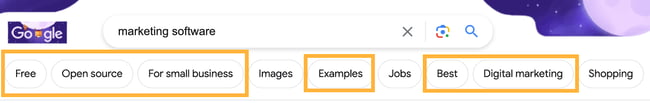 seo strategy: look at suggested filters