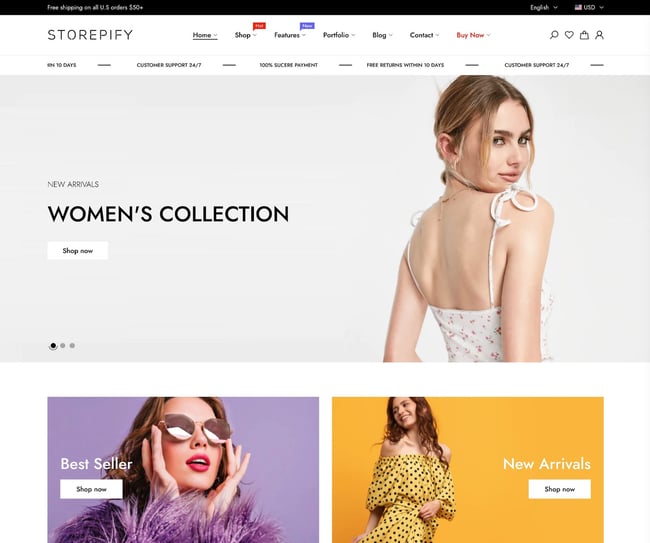 Shopify website themes, storepify