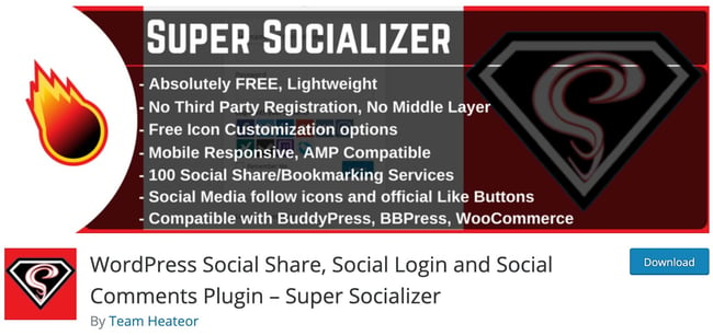 the WordPress social login plugin Super Socializer