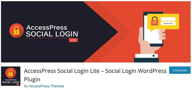 the WordPress social login plugin AccessPress