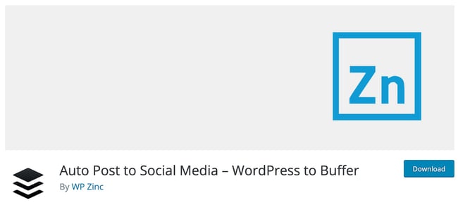 download page for the social media widget wordpress to buffer