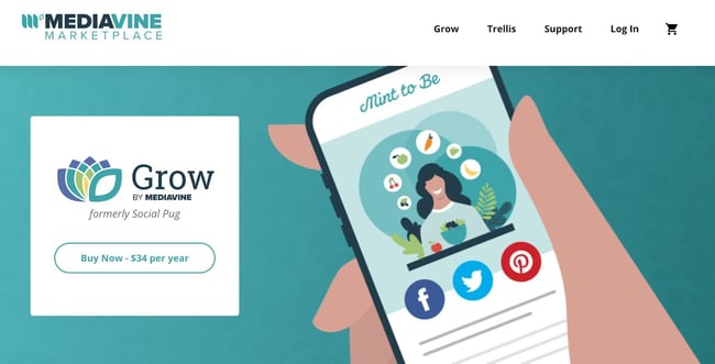 download page for the social media widget grow social