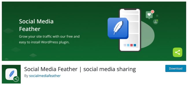 download page for the social media widget social media feather