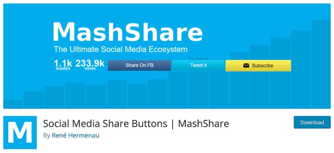 download page for the social media widget mashshare