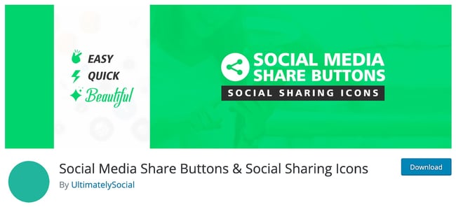 download page for the social media widget social media share buttons
