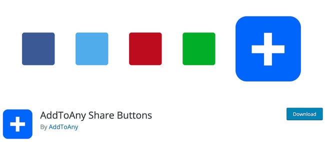 download page for the social media widget AddToAny Share Buttons
