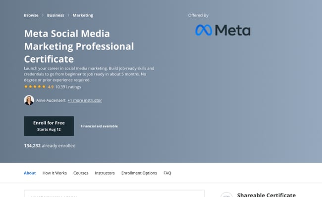 social media marketing course: meta
