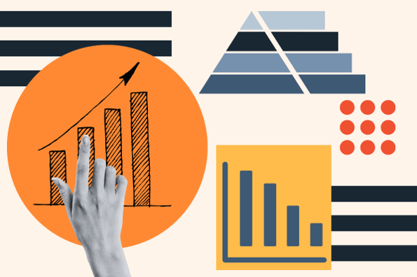 hand points at ux metrics on a chart