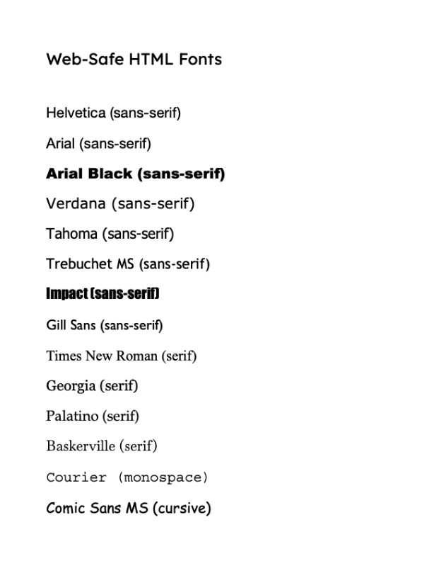 The Ultimate List of Web-Safe HTML and CSS Fonts
