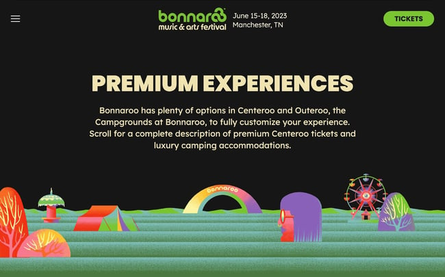 website color themes, bonnaroo example