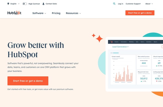 website color themes, hubspot example