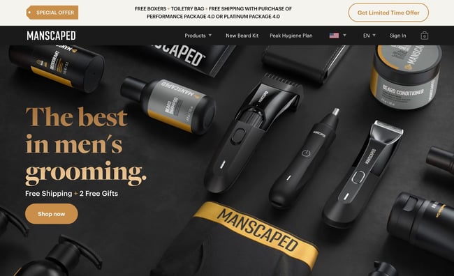 website color themes, manscaped