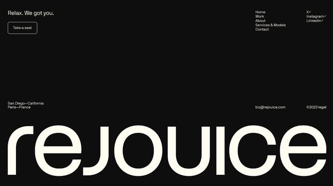 website footer design: rejouice