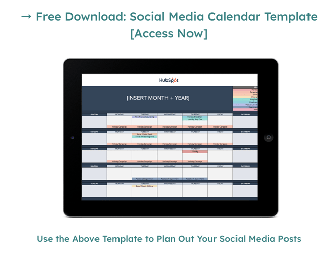 social media calendar download link using descriptive url text