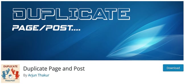 download page for the wordpress duplicate page plugin duplicate page and post