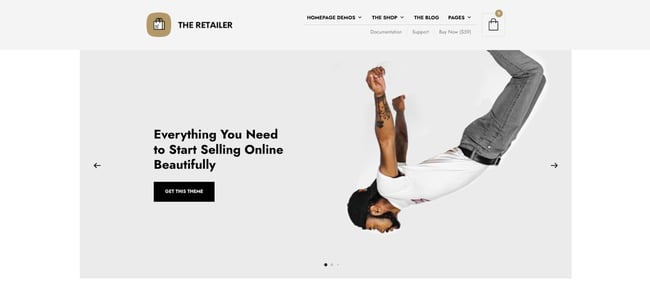 demo page for the wordpress ecommerce theme the retailer
