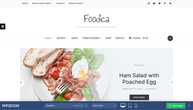 wordpress food blog themes, Foodica