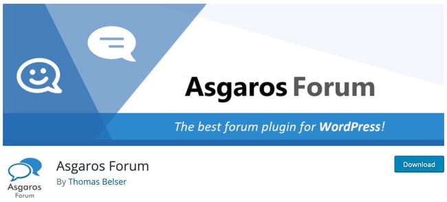product page for the wordpress forum plugin asgaros forum