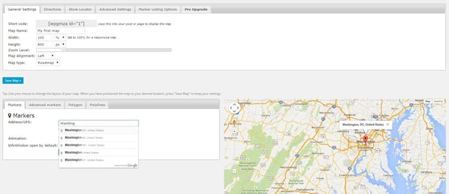 screenshot of the wp google maps builder tool