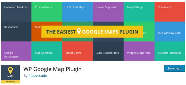 download page banner for the wordpress google maps plugin wp google map plugin