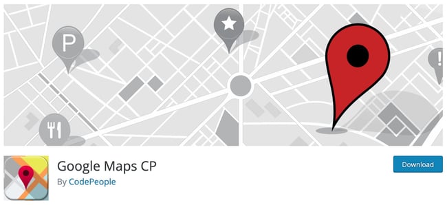 download page banner for the wordpress google maps plugin google maps cp