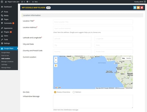screenshot of the wp google map plugin map builder tool