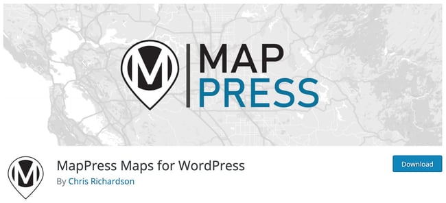 download page banner for the wordpress google maps plugin mappress