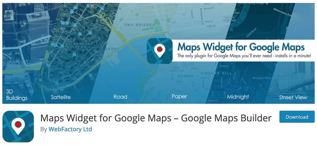 download page banner for the wordpress google maps plugin maps widget for google maps