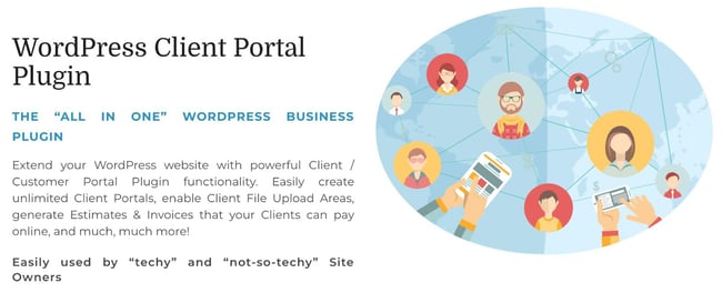 download page for the wordpress project management plugin wp client portal