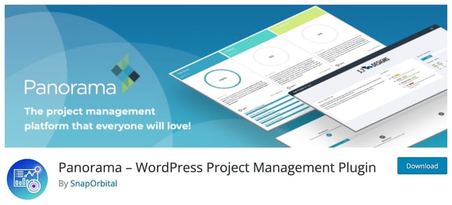 download page for the wordpress project management plugin panorama