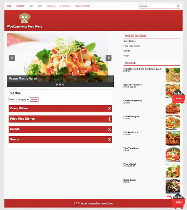 WordPress Restaurant Menu Plugins: Foodlify menu allows search by category